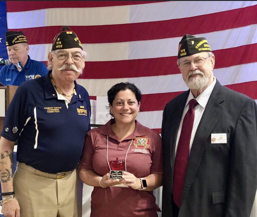 Kerri Sommer, of the Jason D. Lewis Brookfield Memorial VFW Auxiliary Post 10201 was this year's winner of the Teacher of the Year for the State of Connecticut.